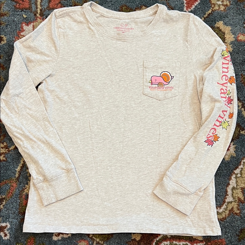 Vineyard Vines Happy Thanksgiving whale long sleeve t-shirt